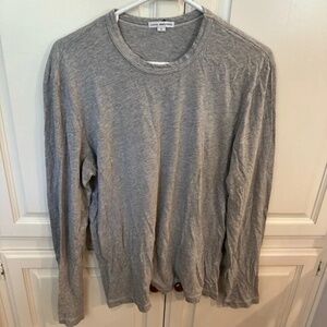 James Perse Men's Gray Long Sleeve Shirt